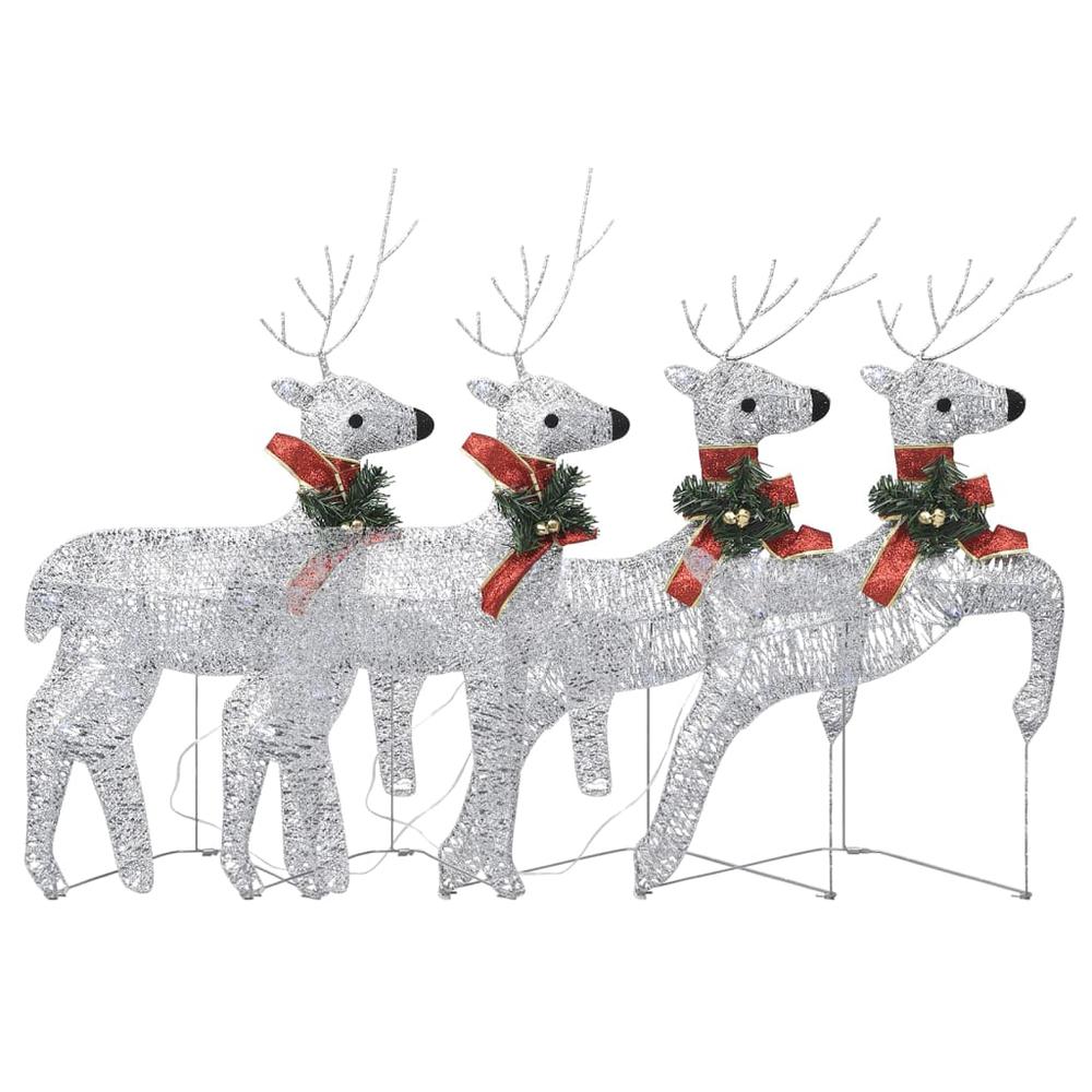 vidaXL Christmas Reindeers 4 pcs Silver 80 LEDs. Picture 2