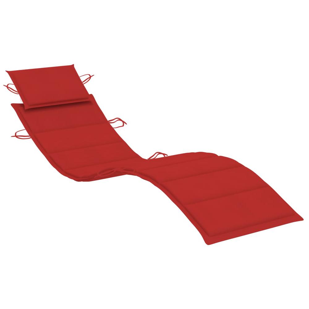 vidaXL Sun Lounger Cushion Red 73.2"x22.8"x1.2". Picture 2