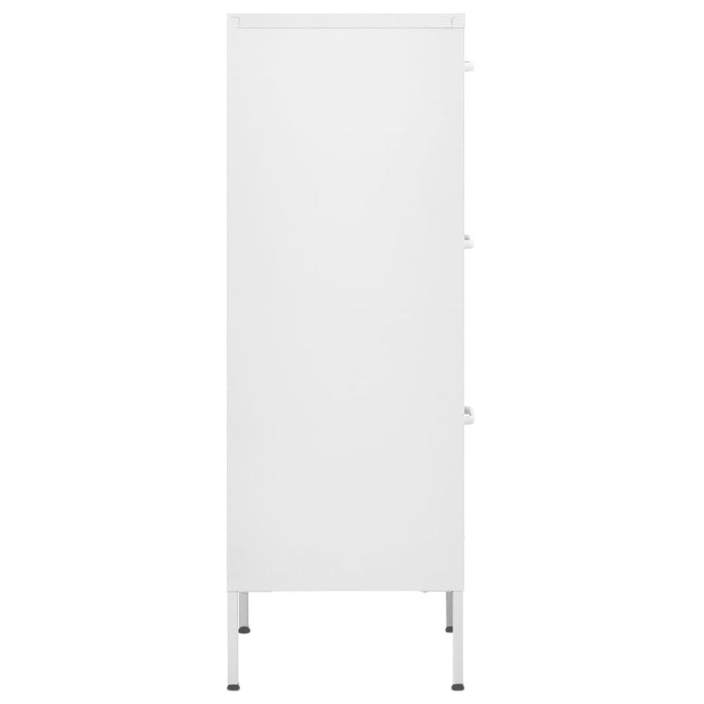 vidaXL Storage Cabinet White 16.7"x13.8"x40" Steel, 336188. Picture 4