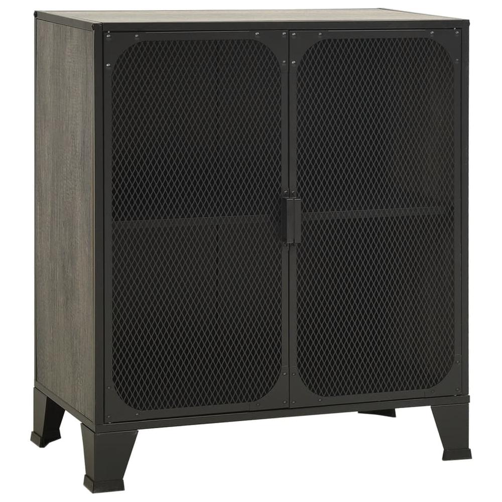 vidaXL Storage Cabinet Gray 28.3"x14.2"x32.3" Metal and MDF, 335908. Picture 2