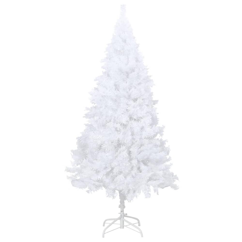 vidaXL Artificial Christmas Tree with LEDs&Thick Branches White 82.7". Picture 3