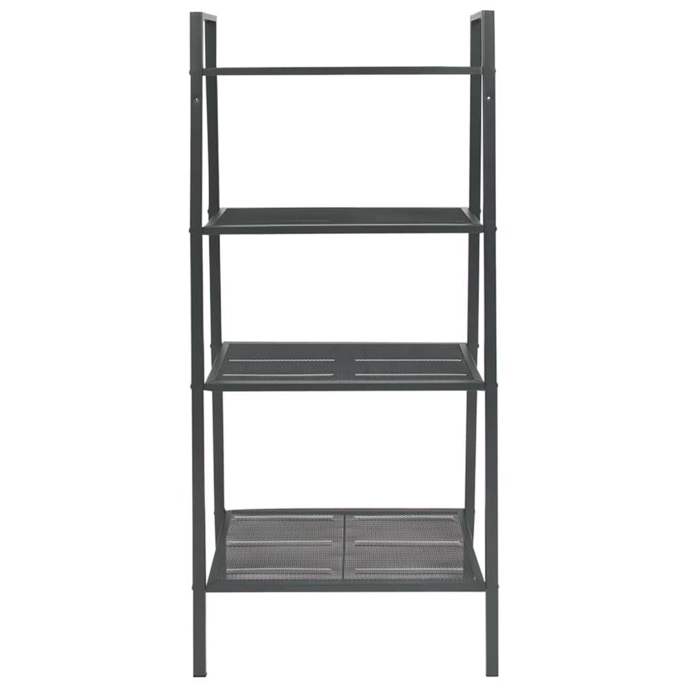 vidaXL Ladder Bookcase 4 Tiers Metal Anthracite. Picture 2