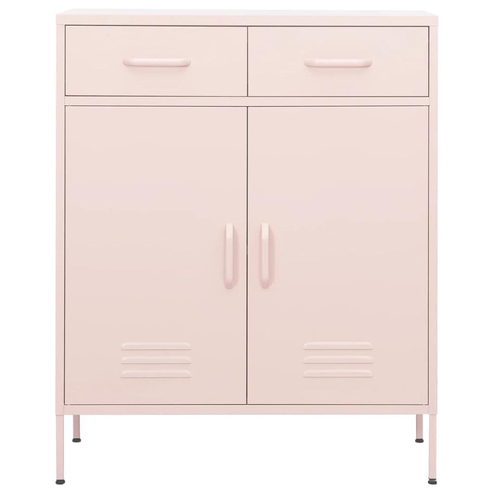 vidaXL Storage Cabinet Pink 31.5"x13.8"x40" Steel, 336157. Picture 2
