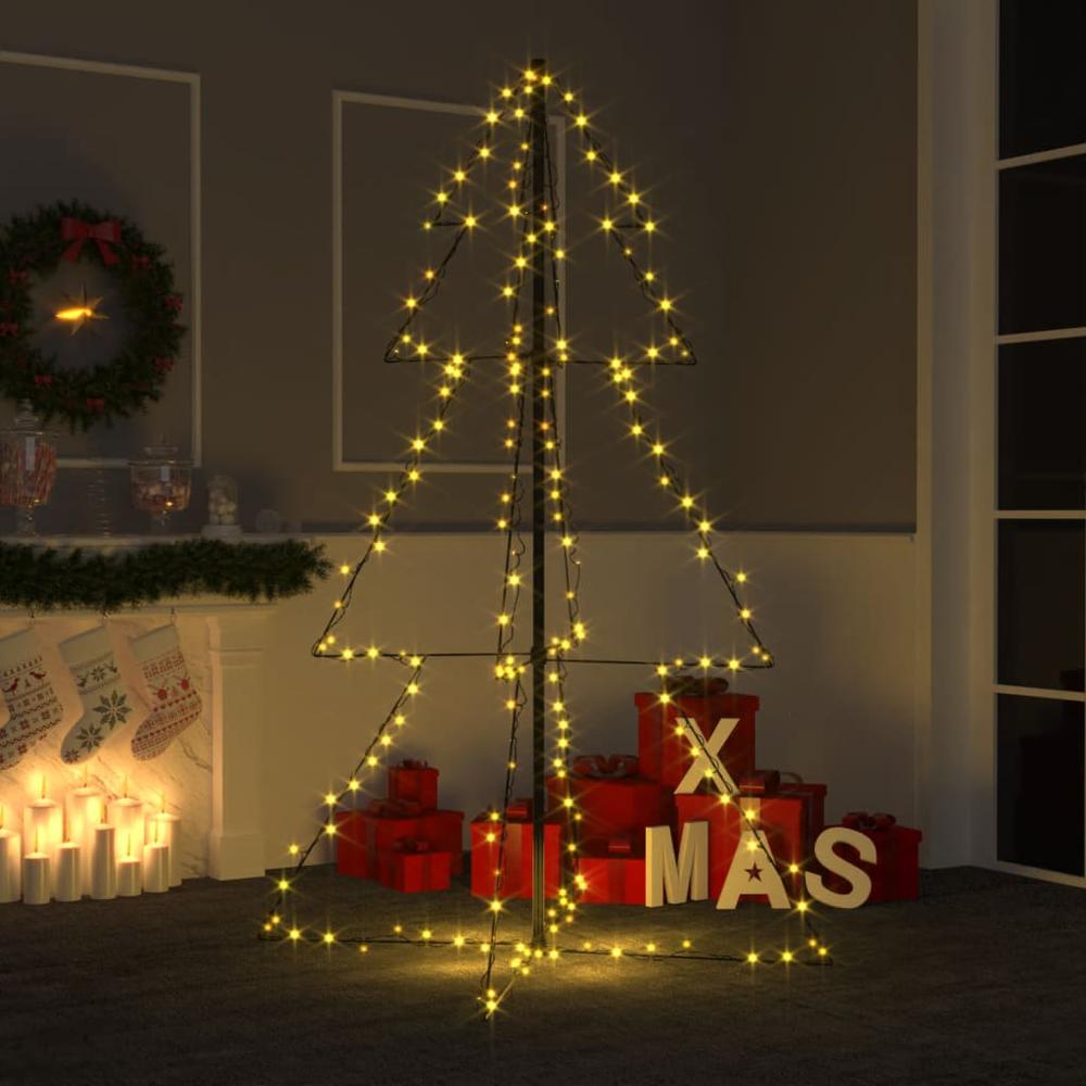 vidaXL Christmas Cone Tree 200 LEDs Indoor and Outdoor 38.6"x59.1", 328571. Picture 1