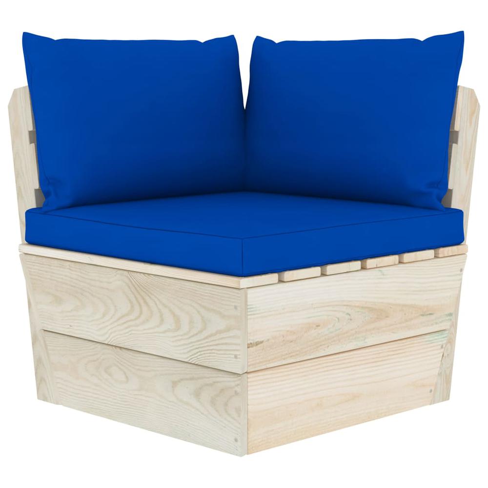 vidaXL Pallet Sofa Cushions 3 pcs Blue Fabric. Picture 1