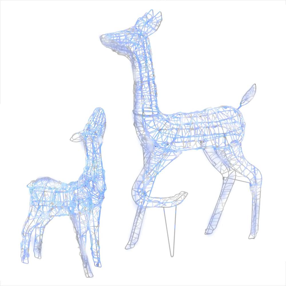 vidaXL Acrylic Reindeer Family Christmas Decoration 160 LED Blue. Picture 2