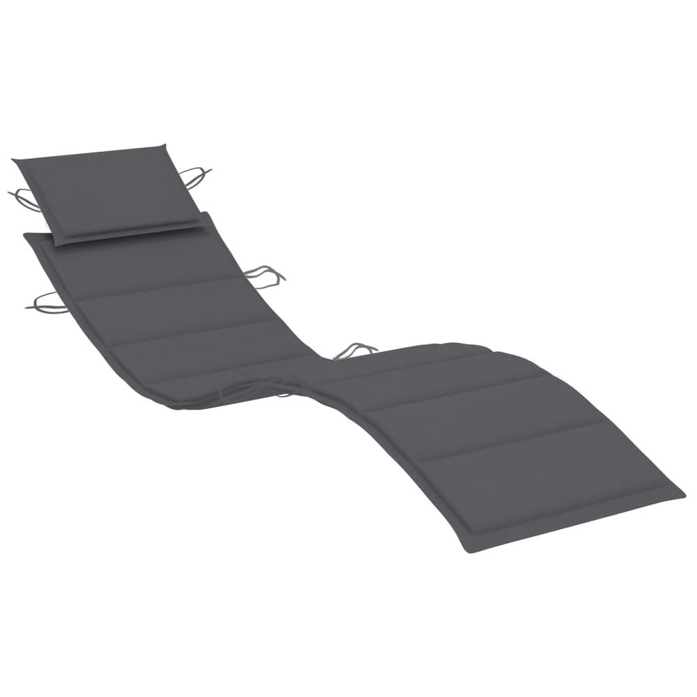 vidaXL Sun Lounger Cushion Anthracite 73.2"x22.8"x1.2". Picture 2