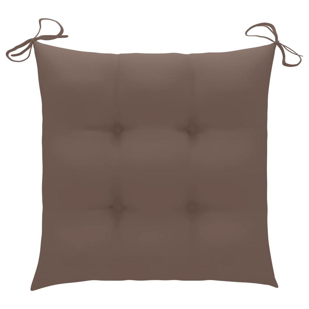 vidaXL Chair Cushions 4 pcs Taupe 19.7"x19.7"x2.8" Fabric. Picture 2