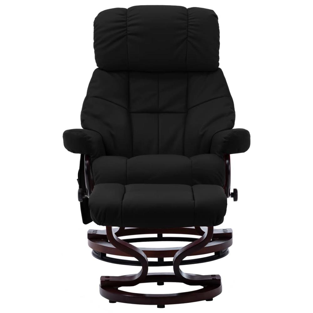 vidaXL Massage Reclining Chair Black Faux Leather and Bentwood. Picture 2