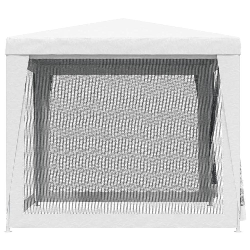 vidaXL Party Tent with 4 Mesh Sidewalls 8.2'x8.2' White. Picture 4