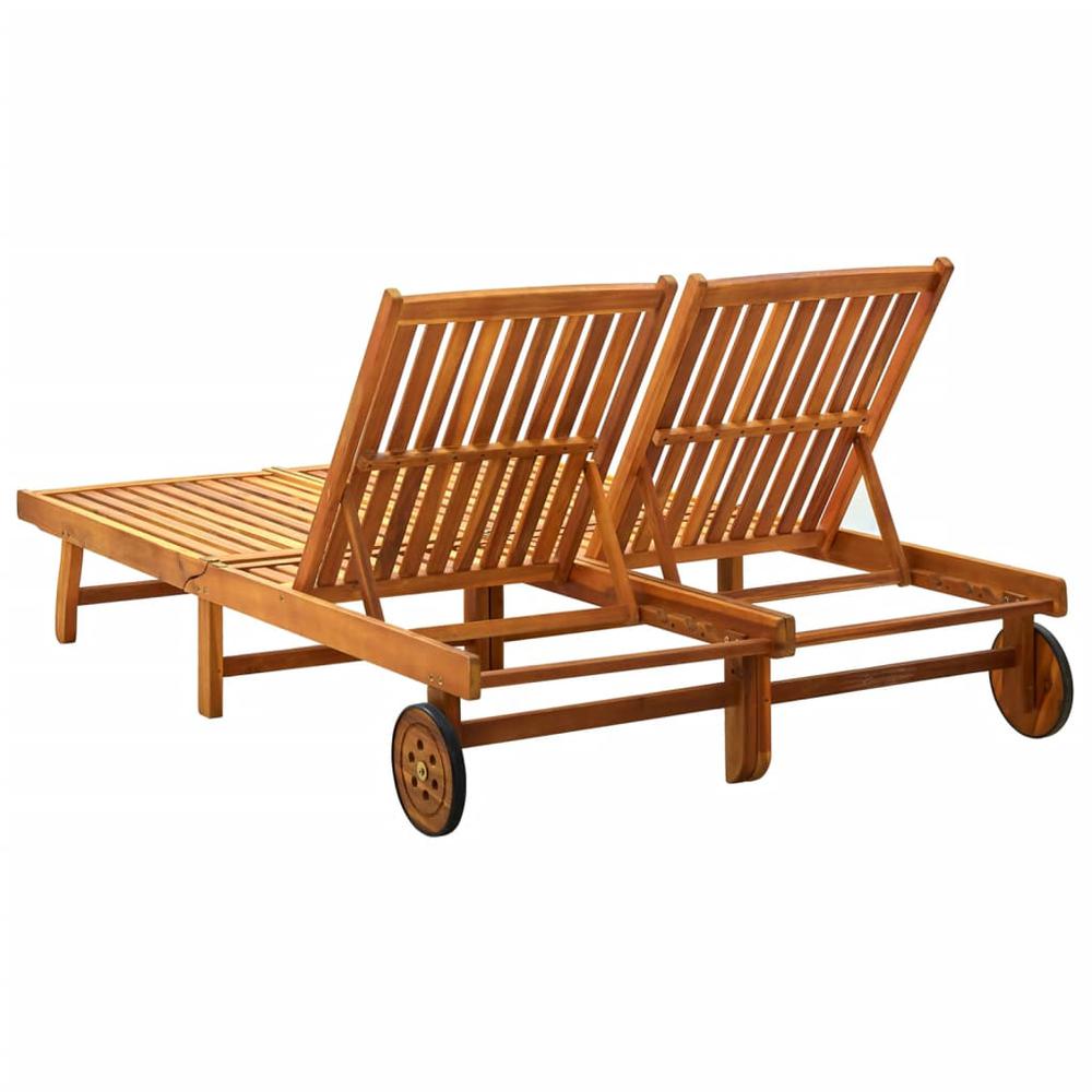 vidaXL 2-Person Sun Lounger Solid Acacia Wood, 311873. Picture 3