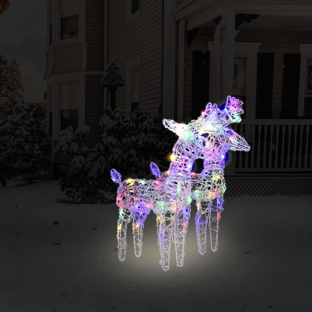 vidaXL Christmas Reindeers 2 pcs Multicolor 80 LEDs Acrylic. Picture 1