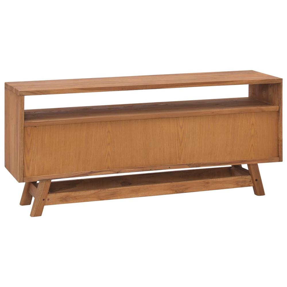 vidaXL TV Cabinet 43.3"x11.8"x19.7" Solid Teak Wood. Picture 4