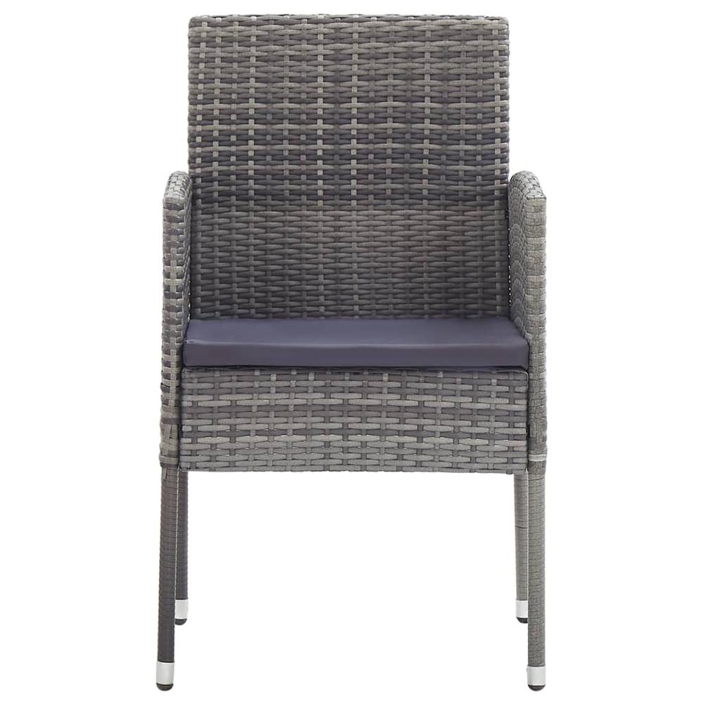 vidaXL Patio Chairs 2 pcs Anthracite Poly Rattan. Picture 3