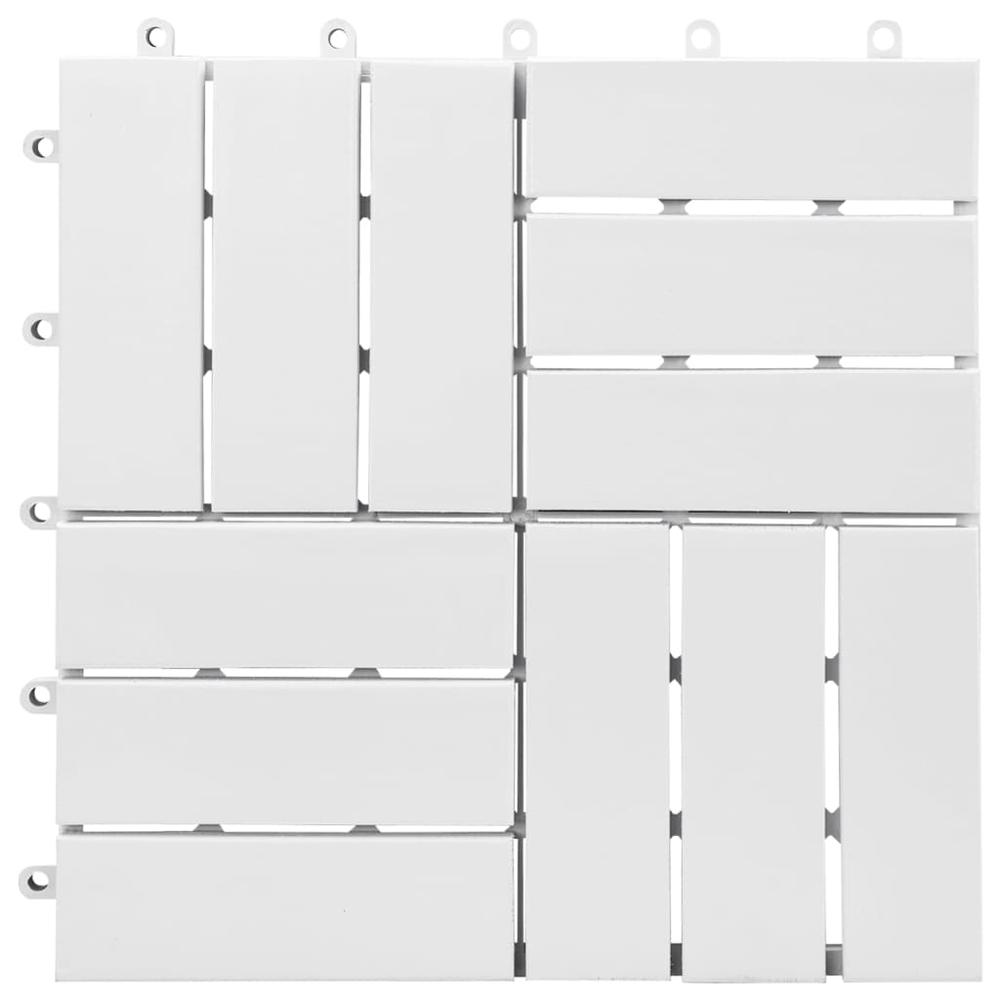 vidaXL Decking Tiles 10 pcs White 11.8"x11.8" Solid Acacia Wood, 310118. Picture 3
