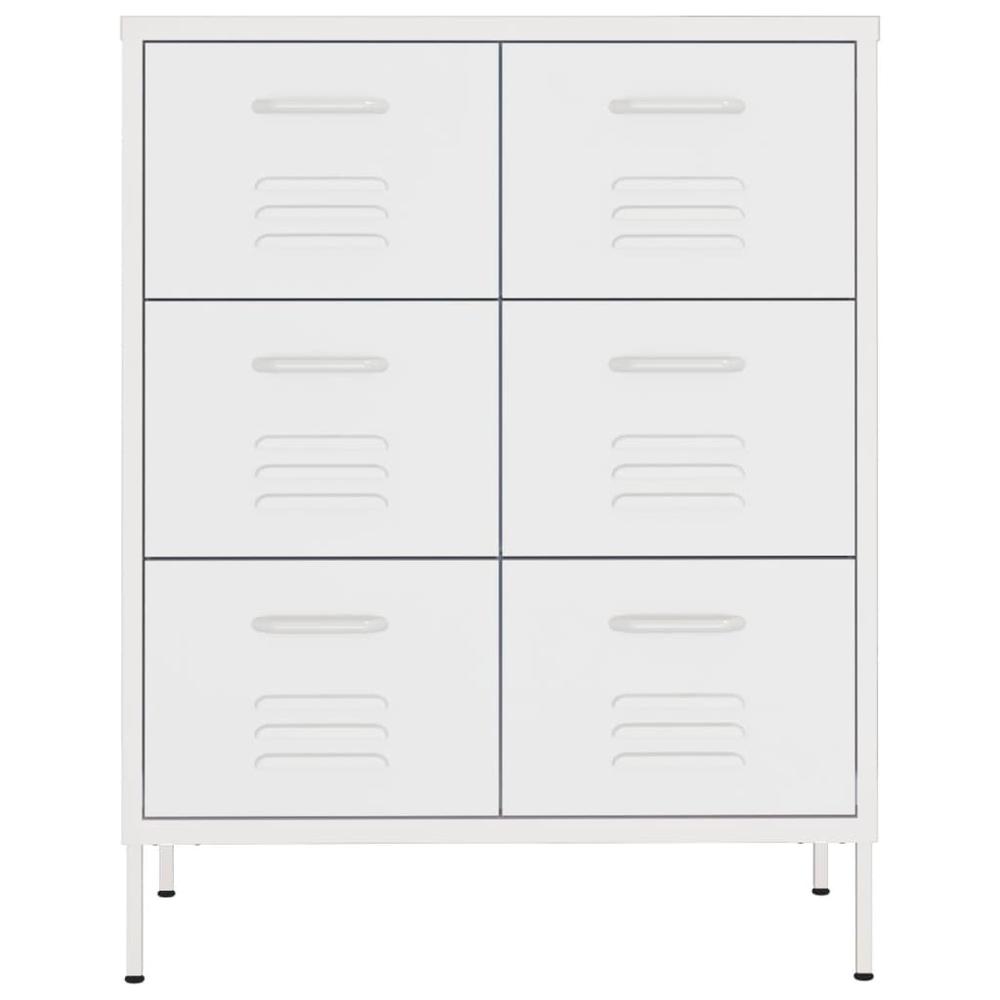 vidaXL Drawer Cabinet White 31.5"x13.8"x40" Steel. Picture 3