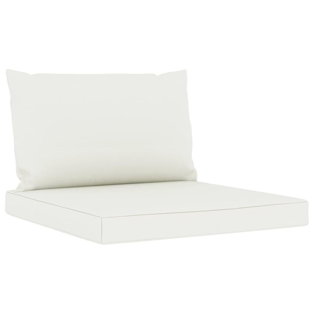 vidaXL Pallet Sofa Cushions 2 pcs Cream White Fabric. Picture 2
