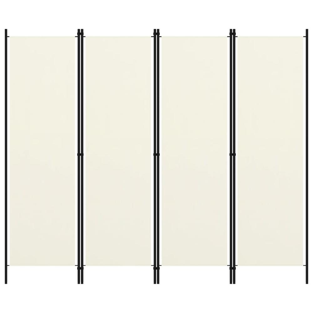 vidaXL 4-Panel Room Divider Cream White 78.7"x70.9". Picture 1