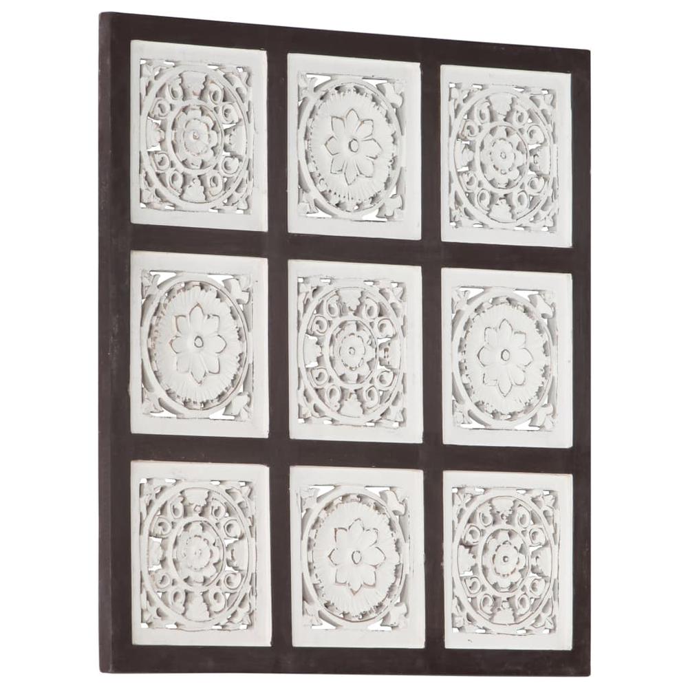 vidaXL Hand-Carved Wall Panel MDF 23.6"x23.6"x0.6" Brown and White. Picture 11