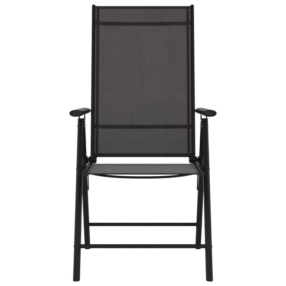 vidaXL Folding Patio Chairs 6 pcs Textilene Black, 312179. Picture 3