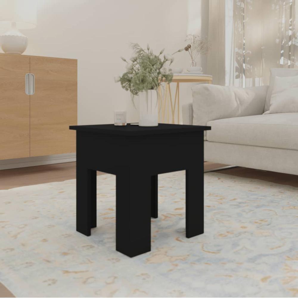 vidaXL Coffee Table Black 15.7"x15.7"x16.5" Engineered Wood. Picture 3