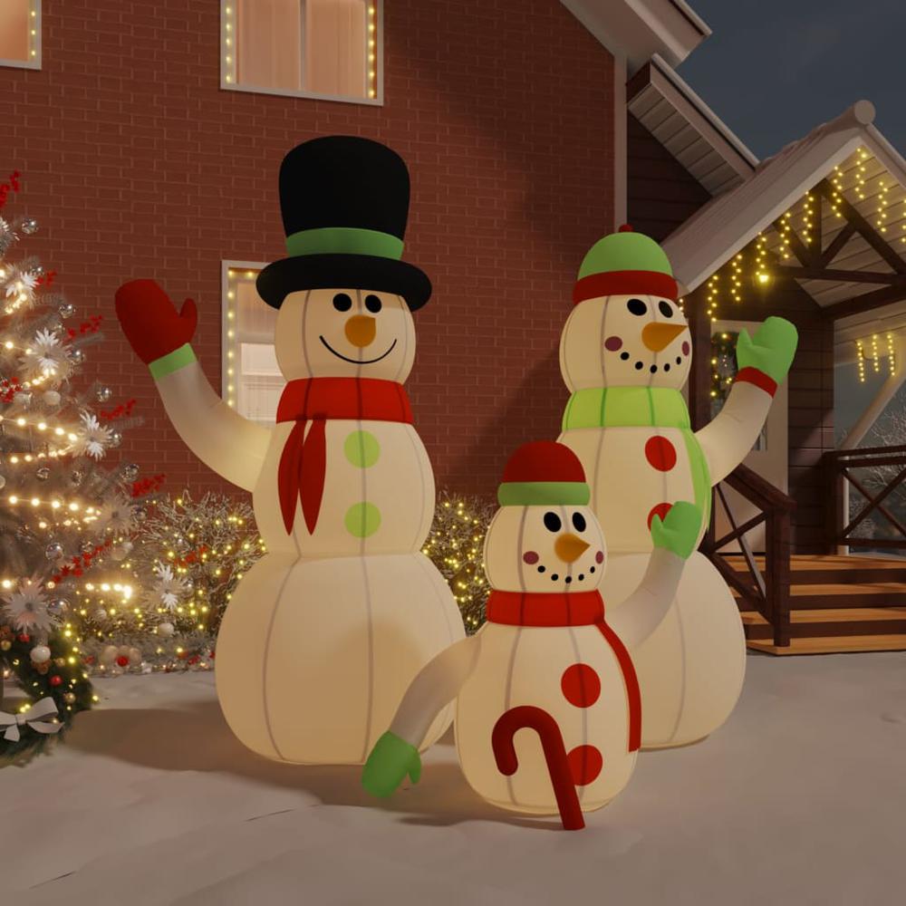 vidaXL Inflatable Snowman Family with LEDs 141.7". Picture 1