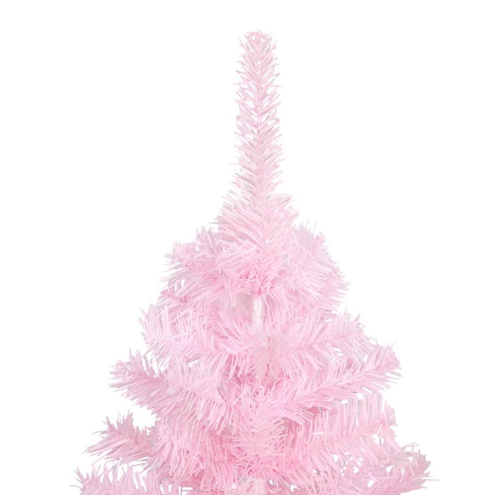 vidaXL Artificial Christmas Tree with LEDs&Ball Set Pink 94.5" PVC, 3077501. Picture 3