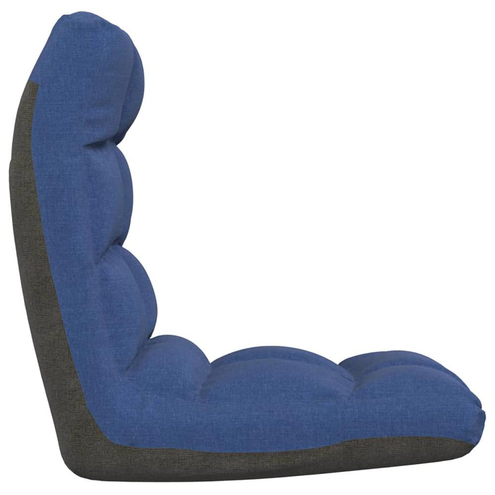 vidaXL Folding Floor Chair Blue Fabric, 336588. Picture 4