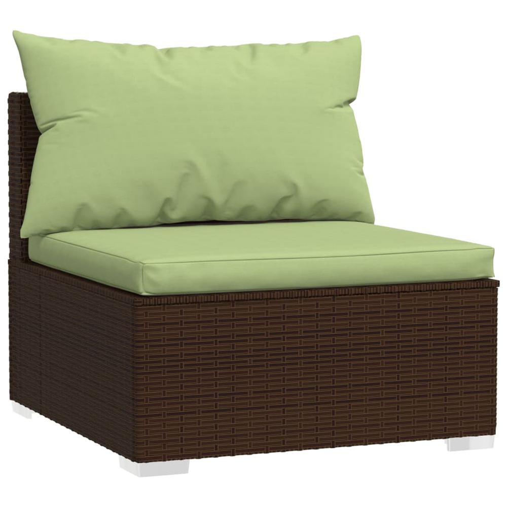 vidaXL 11 Piece Patio Lounge Set with Cushions Brown Poly Rattan, 3102052. Picture 3