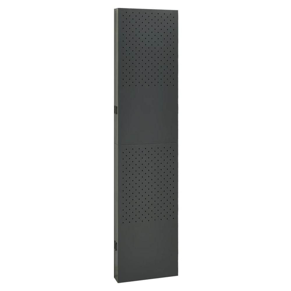 vidaXL 5-Panel Room Divider Anthracite 78.7"x70.9" Steel. Picture 4