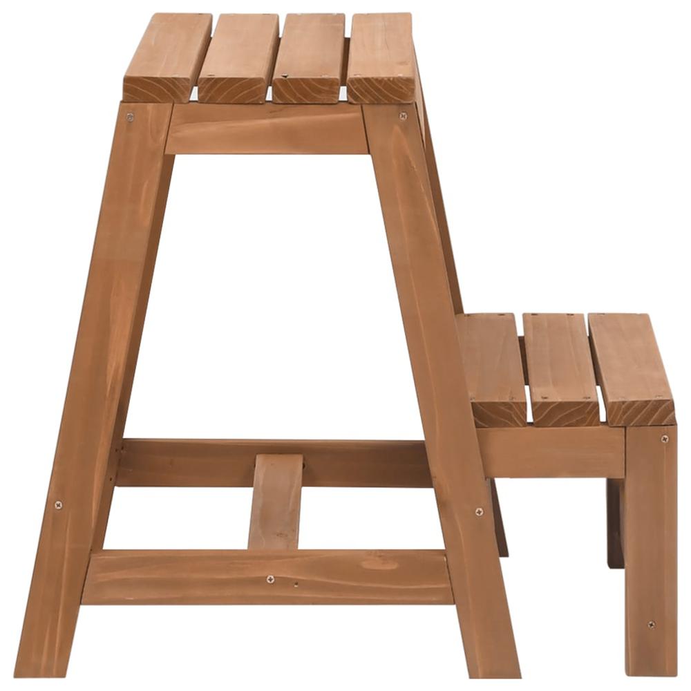 vidaXL Foldable Step Stool Solid Firwood. Picture 3