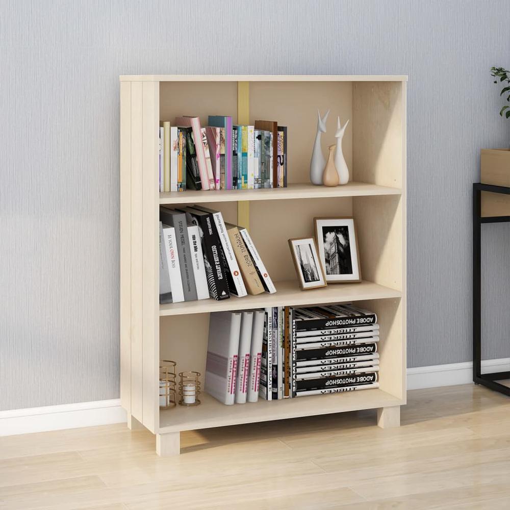 vidaXL Book Cabinet Honey Brown 33.5"x13.8"x44.1" Solid Wood Pine. Picture 1
