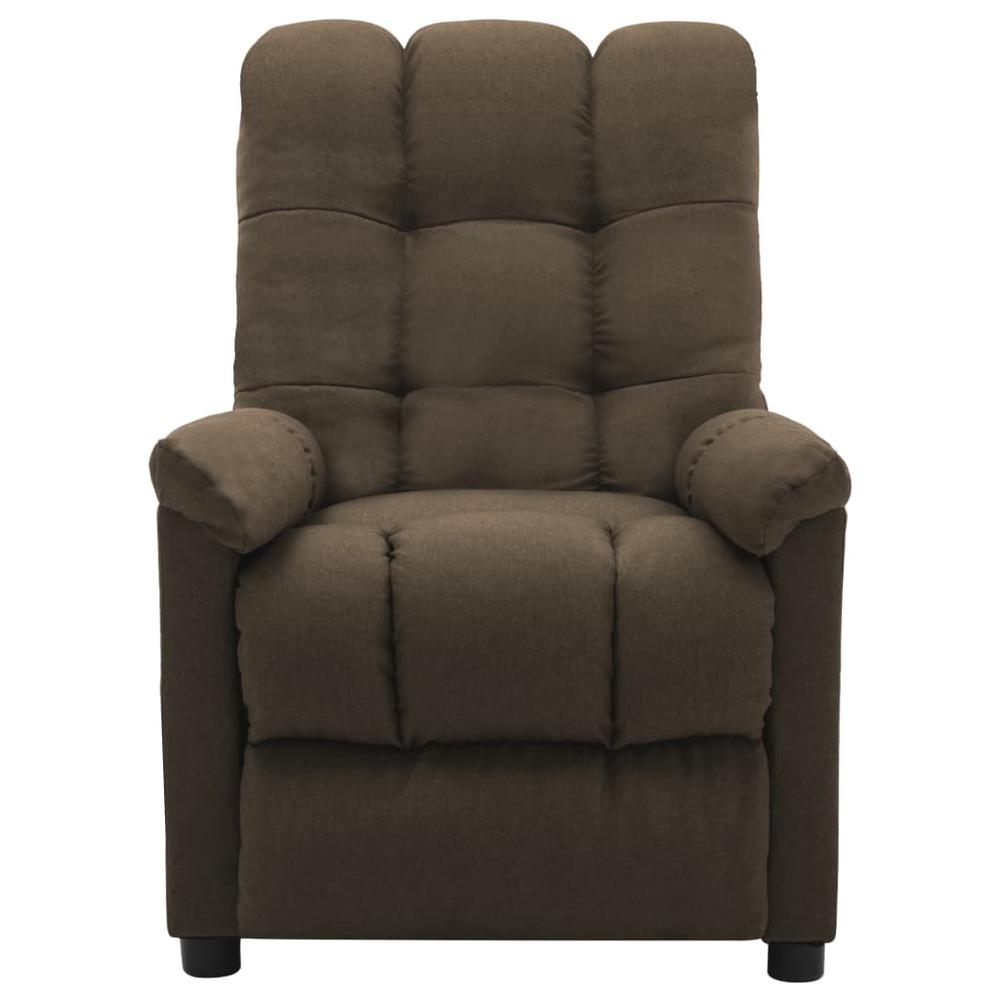 vidaXL Electric Recliner Brown Fabric. Picture 3