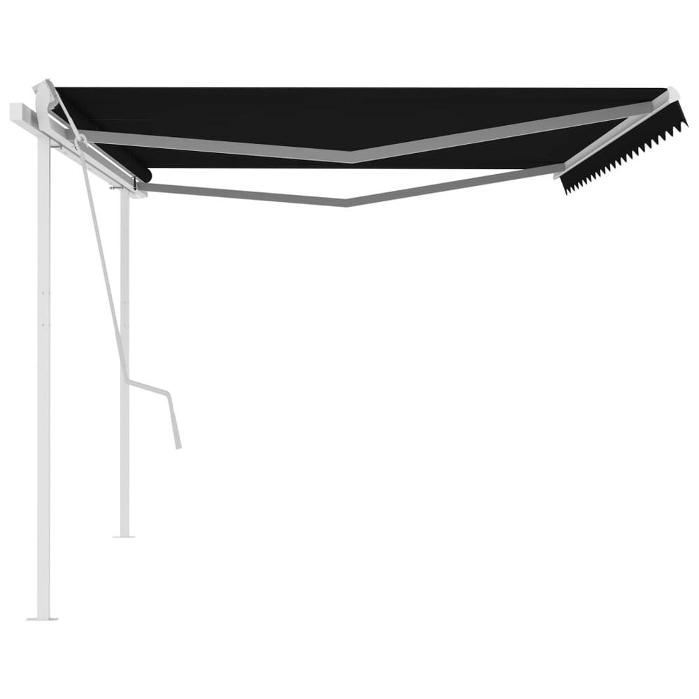 vidaXL Manual Retractable Awning with Posts 16.4'x9.8' Anthracite. Picture 4