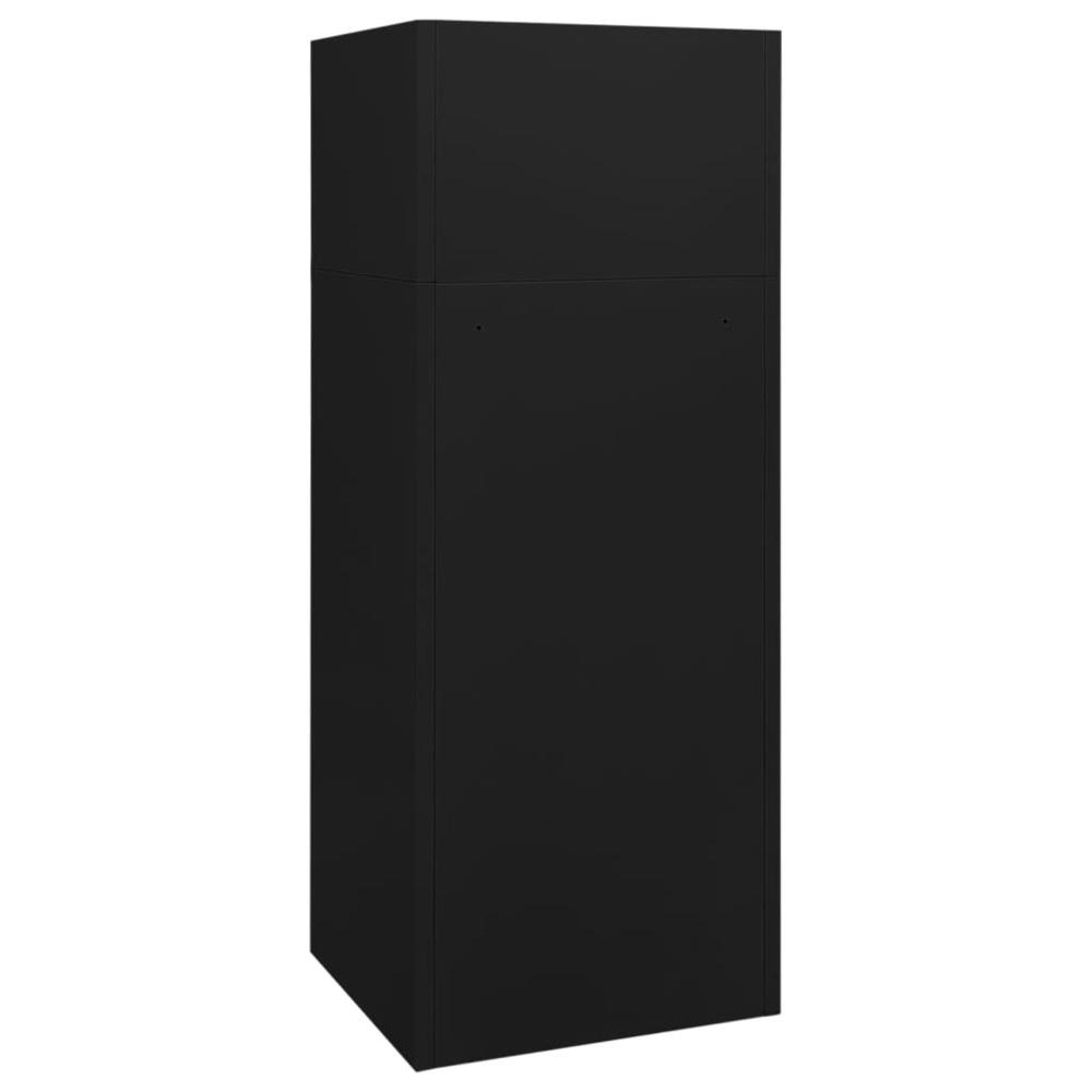 vidaXL Saddle Cabinet Black 20.9"x20.9"x55.1" Steel. Picture 4