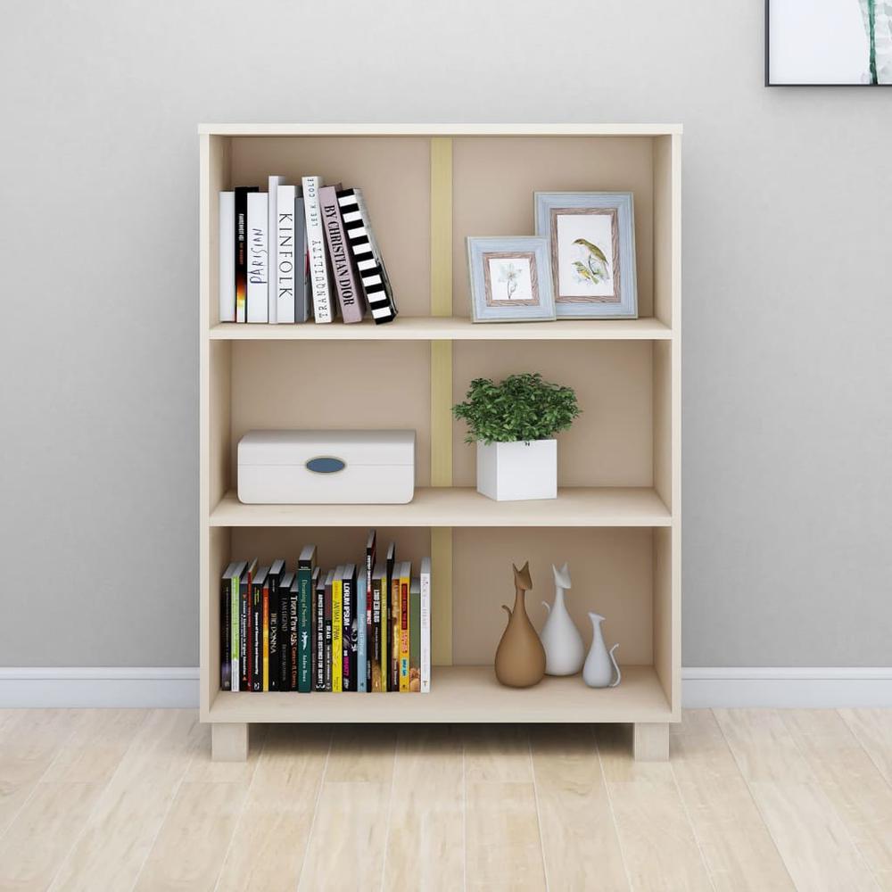 vidaXL Book Cabinet Honey Brown 33.5"x13.8"x44.1" Solid Wood Pine. Picture 3