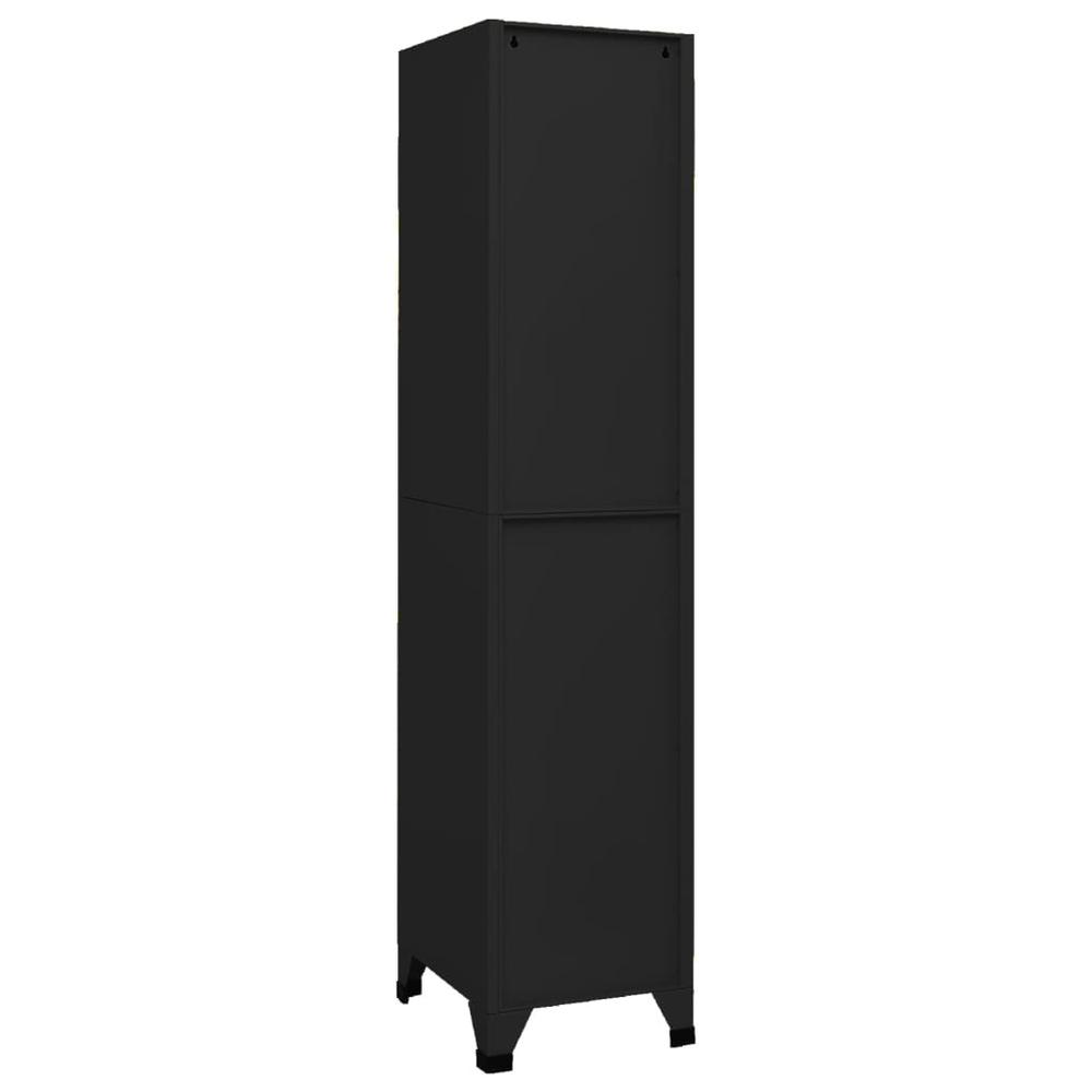 vidaXL Locker Cabinet Black 15"x17.7"x70.9" Steel, 339786. Picture 3