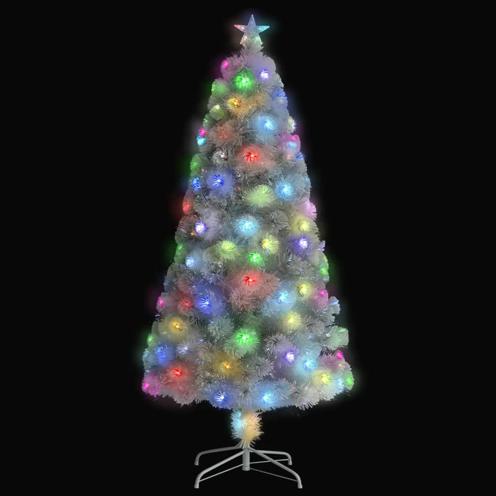 vidaXL Artificial Christmas Tree with LED White 47.2" Fiber Optic. Picture 3