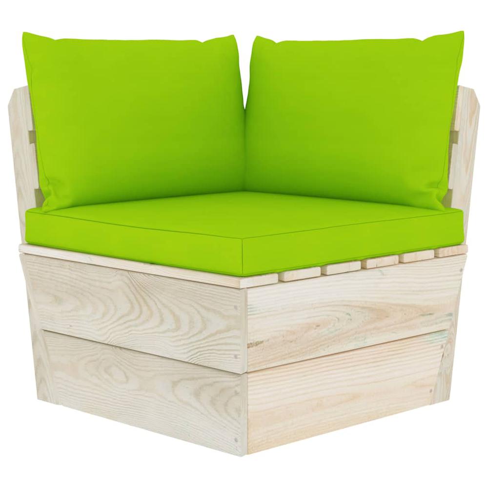 vidaXL Pallet Sofa Cushions 3 pcs Bright Green Fabric. Picture 1