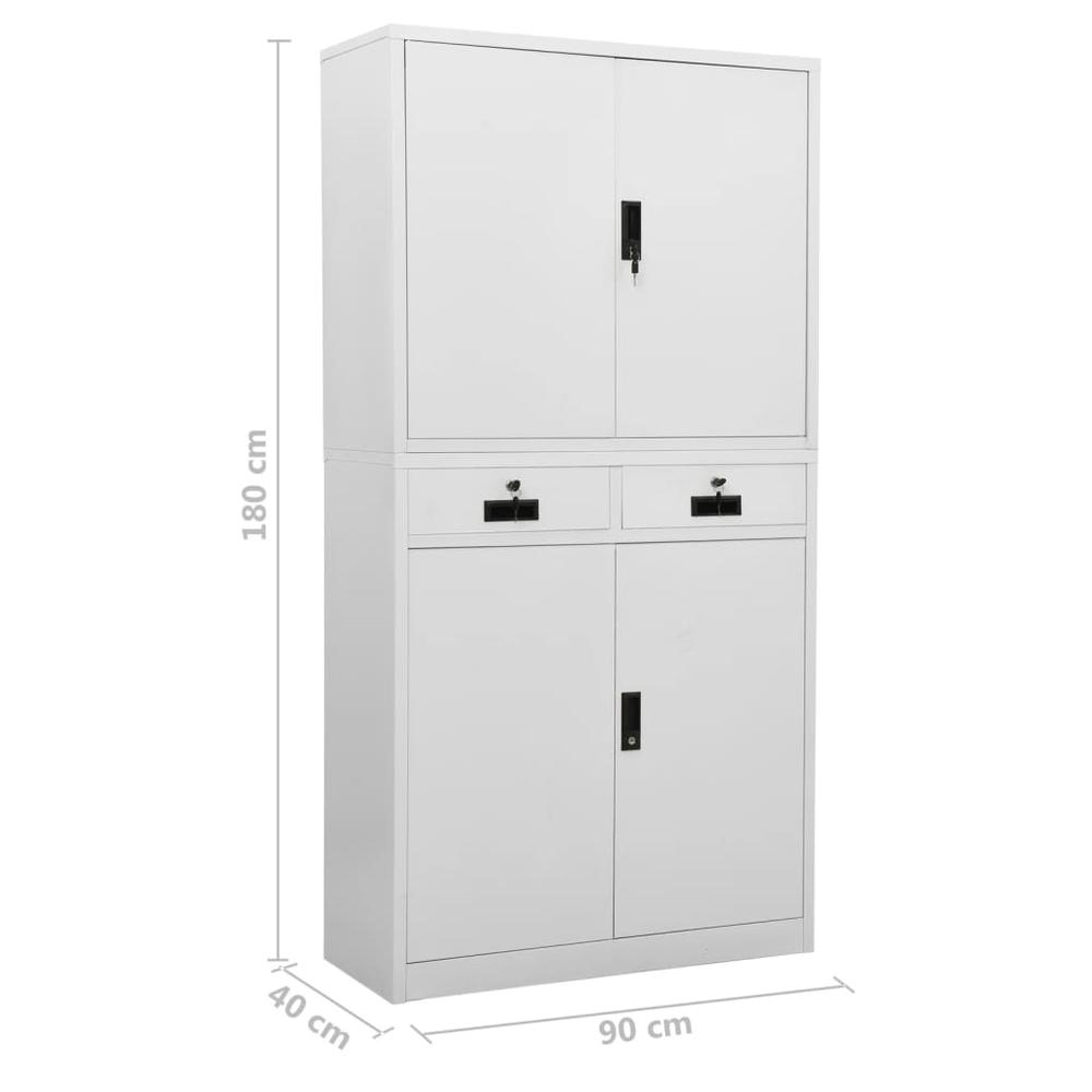 vidaXL Office Cabinet Light Gray 35.4"x15.7"x70.9" Steel, 336418. Picture 11