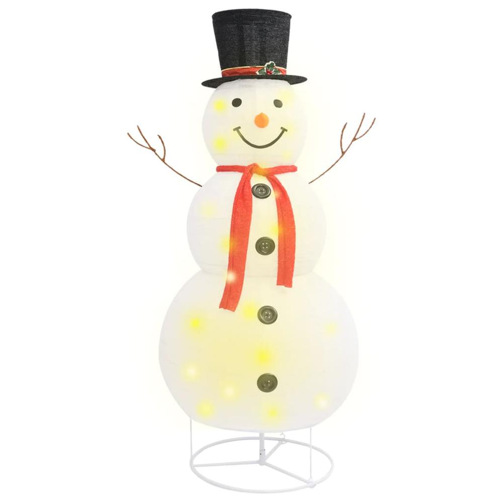 vidaXL Decorative Christmas Snowman Figure LED Luxury Fabric 70.9". Picture 2