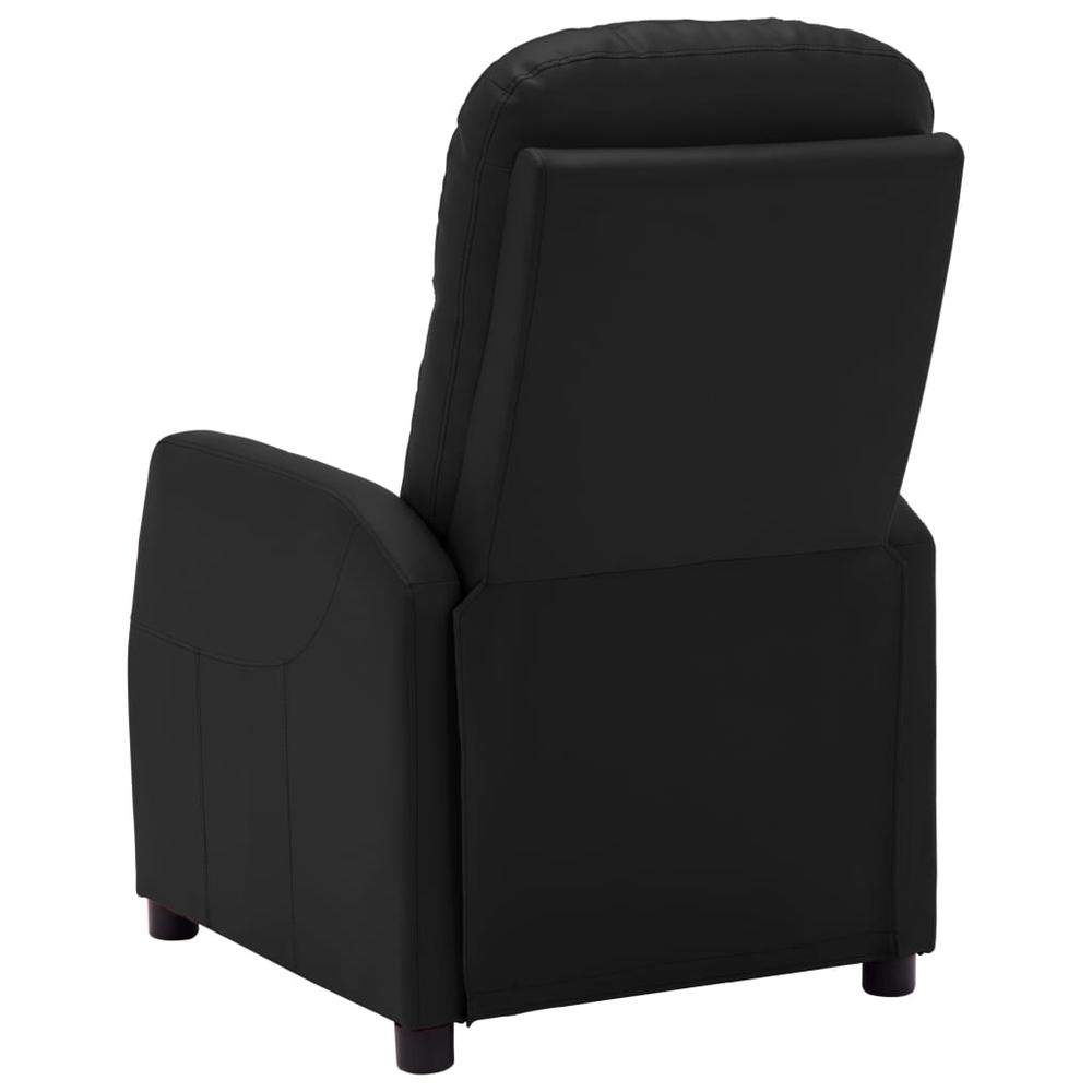 vidaXL Reclining Chair Black Faux Leather. Picture 4