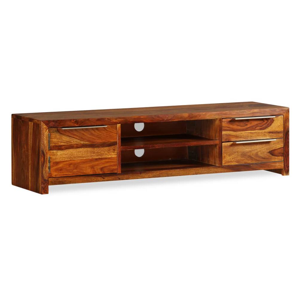 vidaXL TV Cabinet Solid Sheesham Wood 47.2"x11.8"x11.8". Picture 1