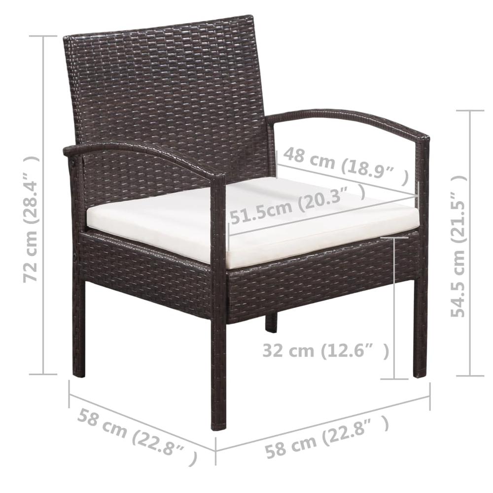 vidaXL 5 Piece Patio Lounge Set with Cushions Poly Rattan Black, 44185. Picture 11