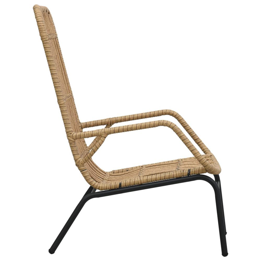 vidaXL Patio Chair Poly Rattan Light Brown. Picture 3