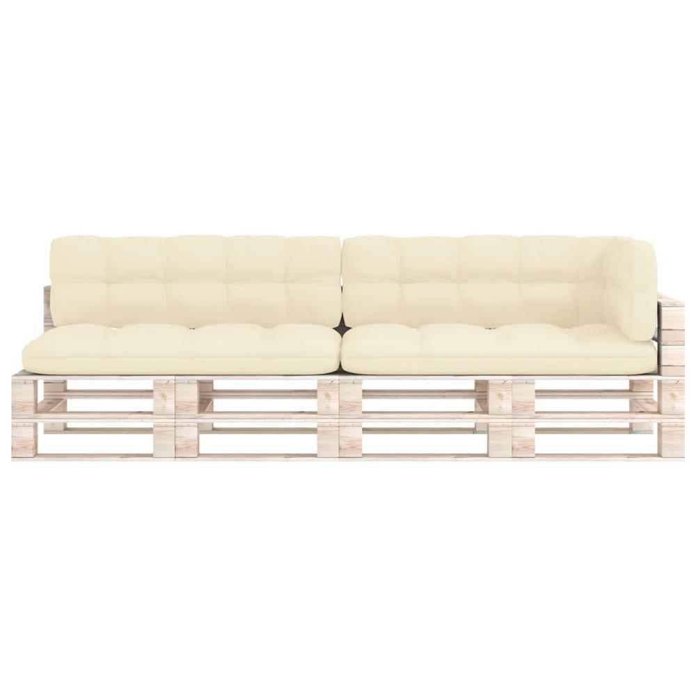 vidaXL Pallet Sofa Cushions 5 pcs Cream. Picture 3