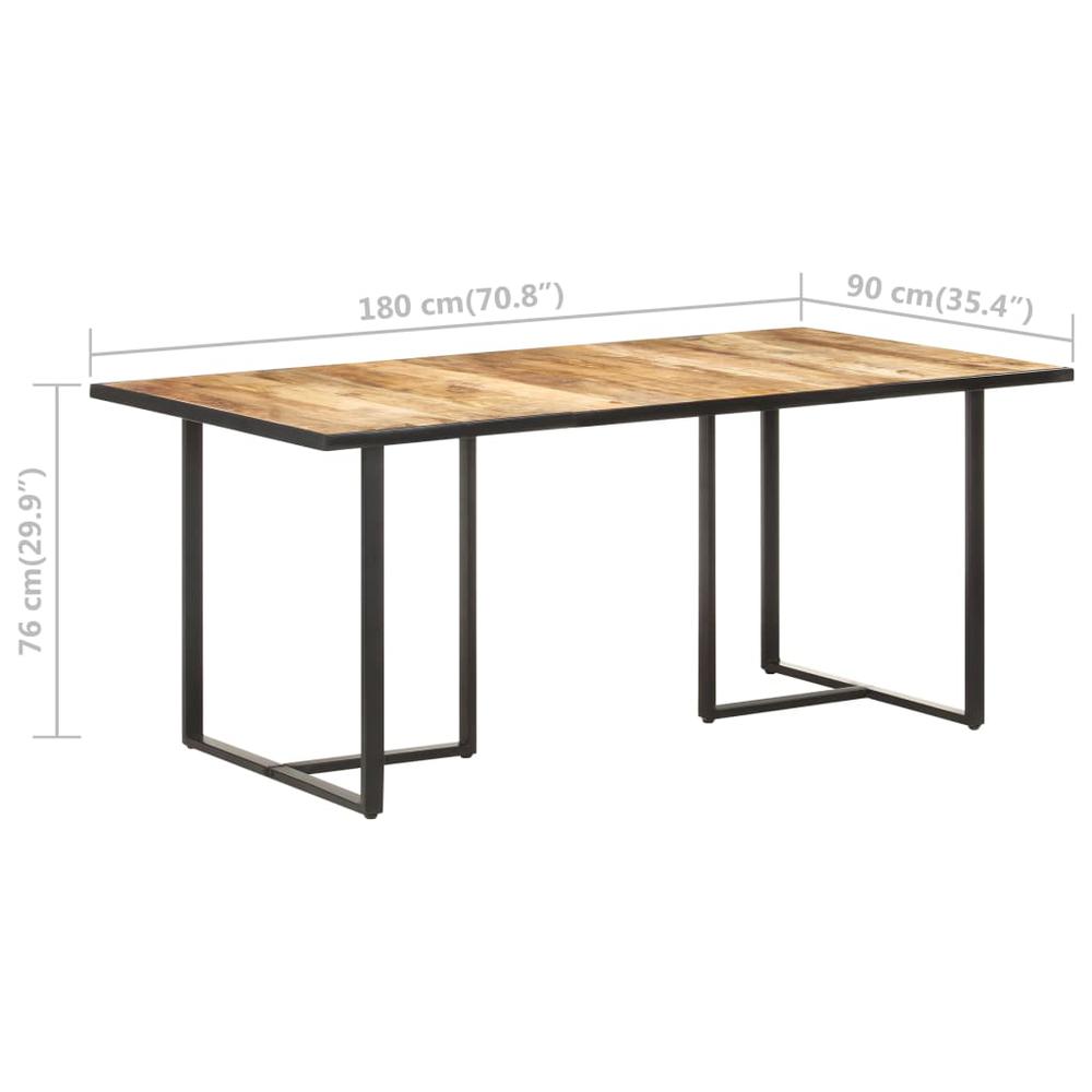 vidaXL Dining Table 70.9" Rough Mango Wood 0695. Picture 11