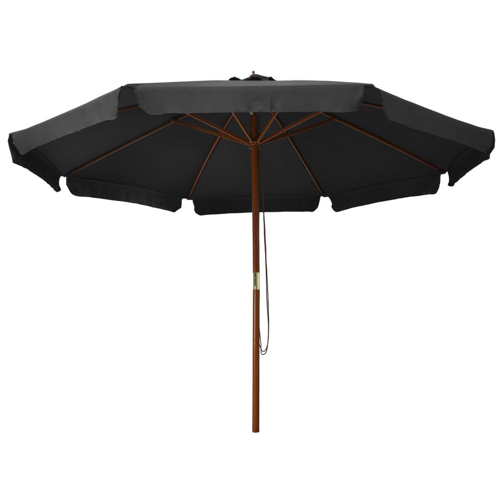vidaXL Outdoor Parasol with Wooden Pole 129.9" Anthracite. Picture 2