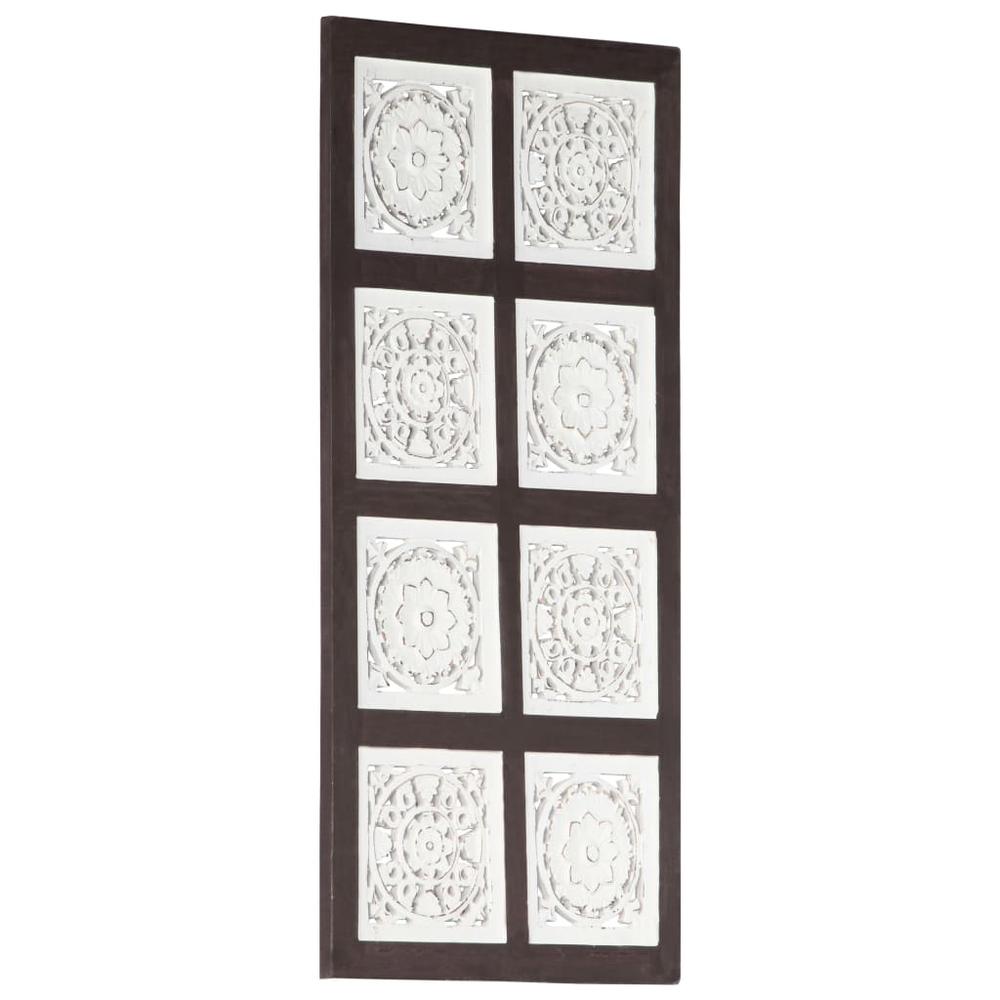 vidaXL Hand-Carved Wall Panel MDF 15.7"x31.5"x0.6" Brown and White. Picture 11