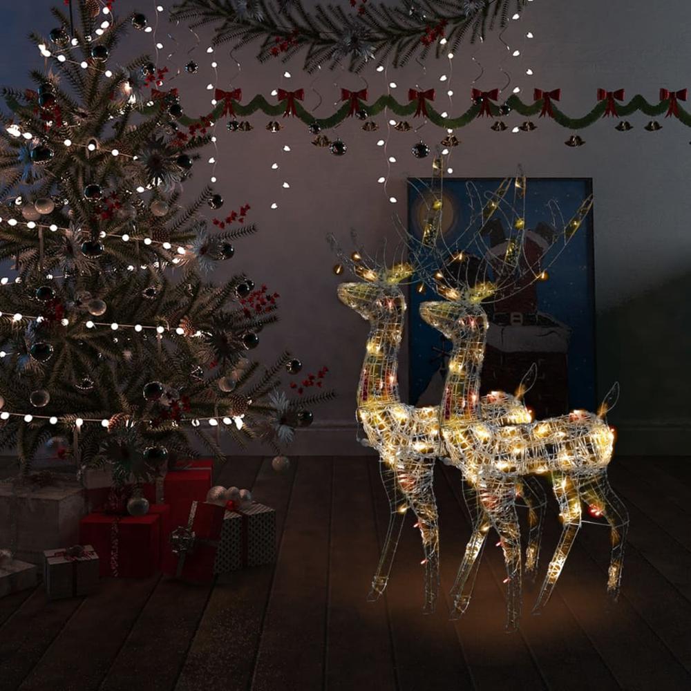 vidaXL Acrylic Reindeer Christmas Decorations 2 pcs 47.2" Multicolor. Picture 1